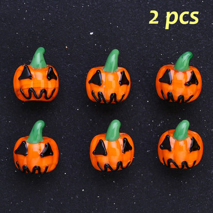 Halloween Glazed Pumpkin Beads