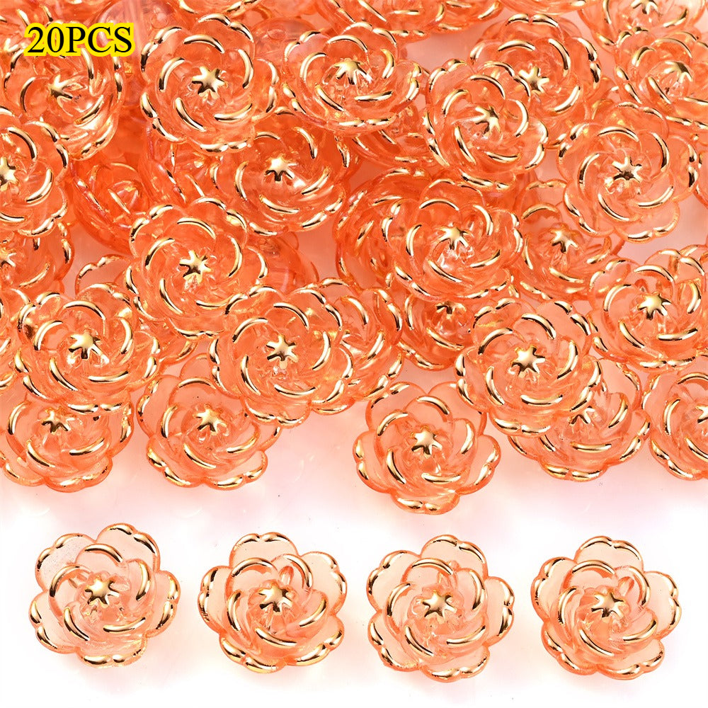 Transparent Camellia Flower Acrylic Beads