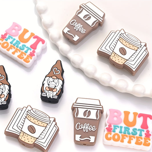 20pcs 14-30mm Coffee Gnome Silicone Beads
