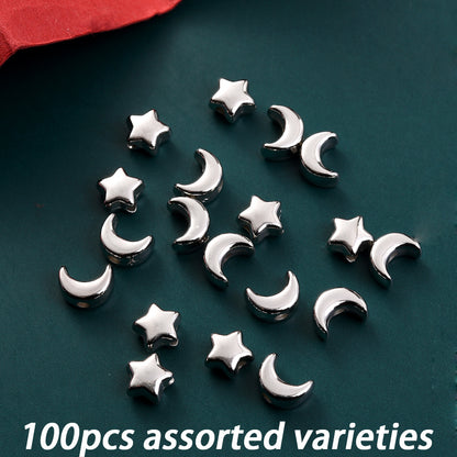 AB Shiny Romantic Heart Acrylic Spacer Beads