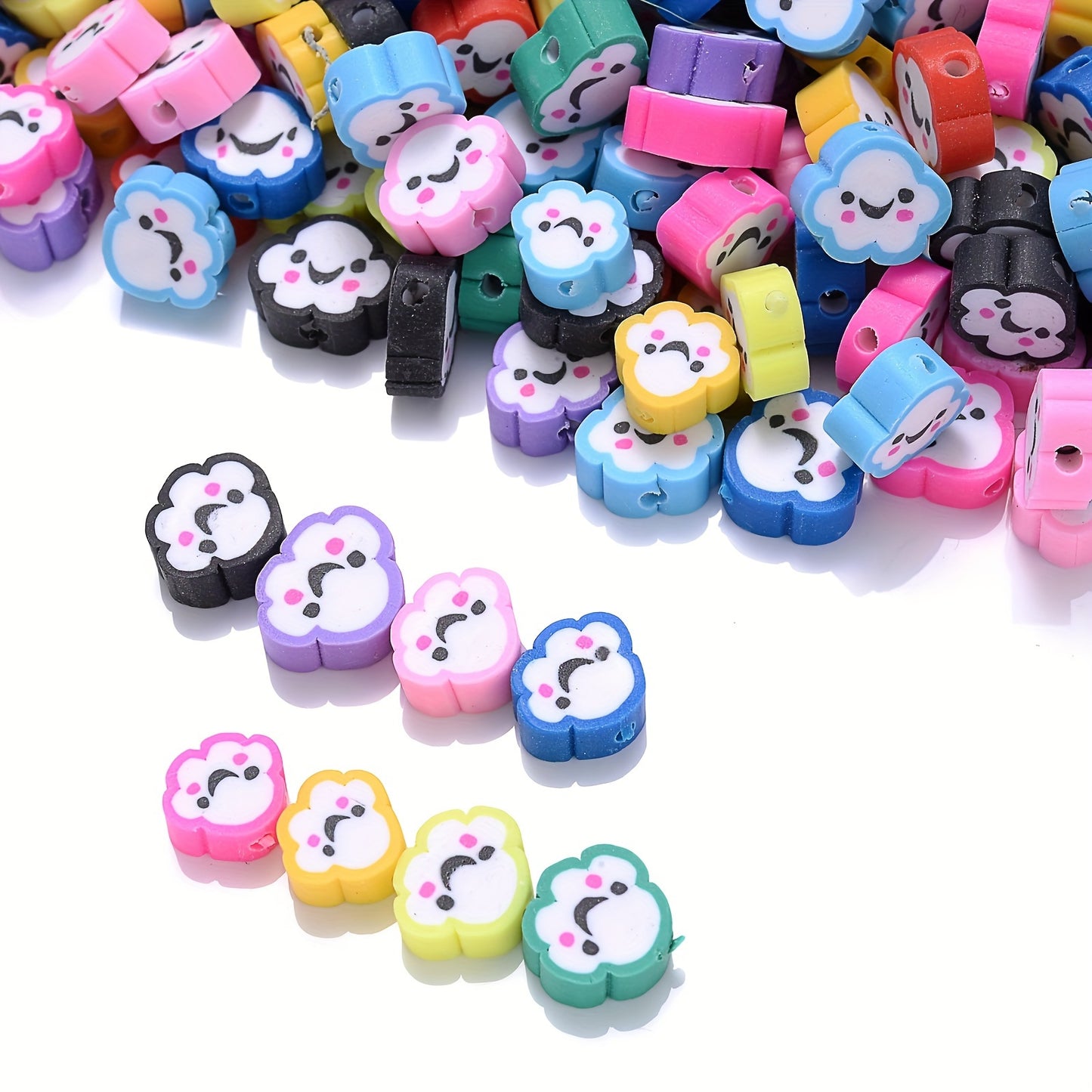 30/50/100pcs Cute Cartoon Cloud Clay Spacer Beads