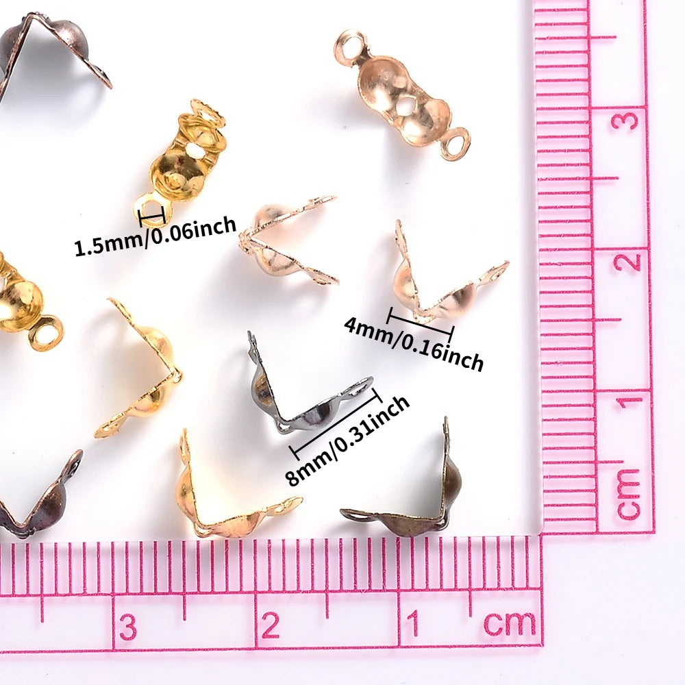 100/200pcs 4x8mm Ball Chain Connector Crimp Beads