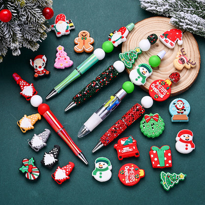 Christmas Silicone Focal Bead Set, 25pcs