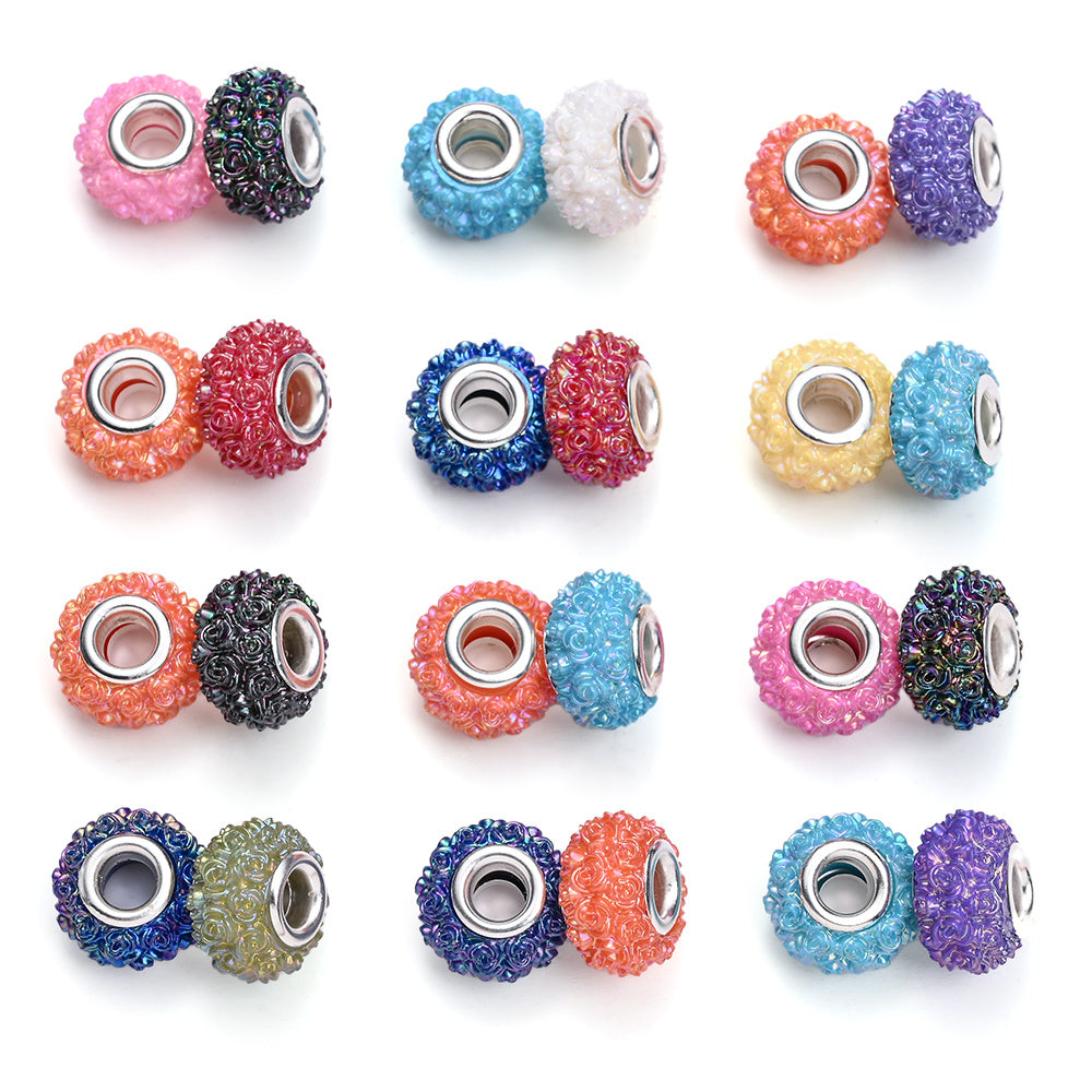 188pcs Sparkling Acrylic Large Hole Spacer Beads