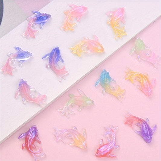 100pcs 8x15mm Luminous Jellyfish Resin Beads