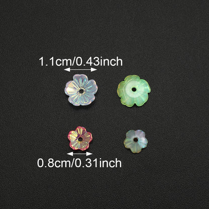 8/11mm Five Petal Acrylic Flower Beads