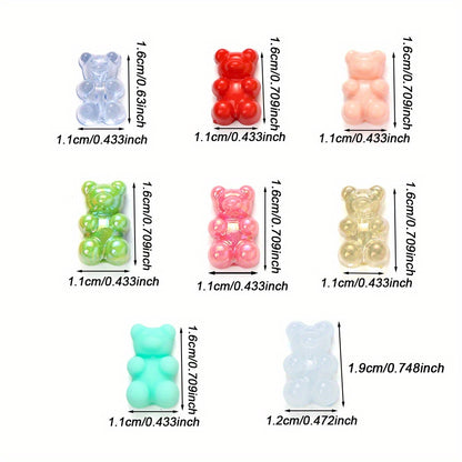 Assorted Bear Acrylic Jewelry Beads
