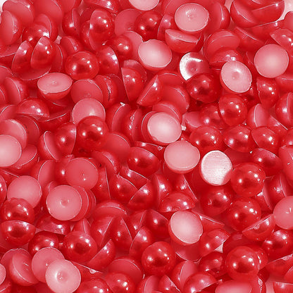 1000pcs Semi Circular Resin Pearl Beads
