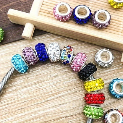 Mix Rhinestone Big Hole Beads