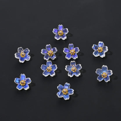 20pcs 10mm Colorful Gradient Glass Flower Beads