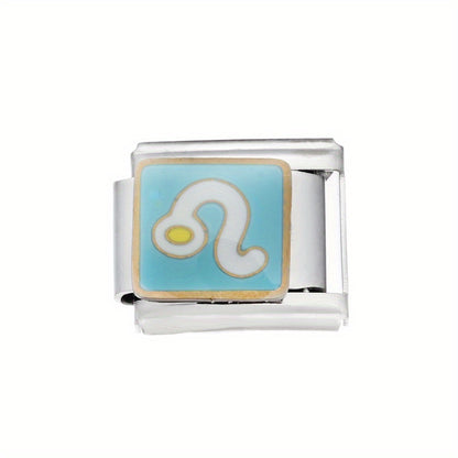 1pc 9x10mm Stainless Steel Zodiac Sign Module Bead