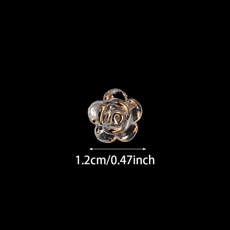 100pcs 12mm Clear Rose Acrylic Beads