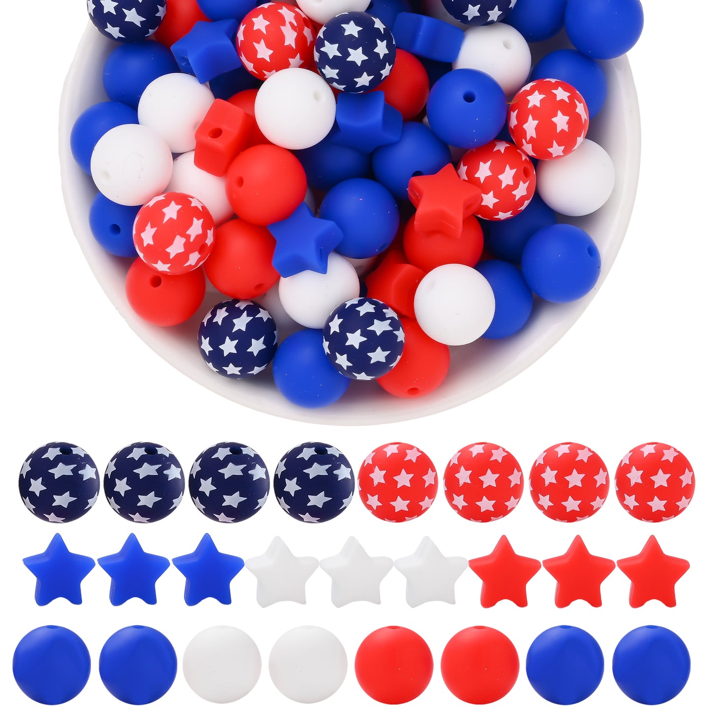Patriotic Silicone Bead Mix