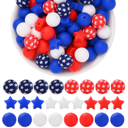 Patriotic Silicone Bead Mix