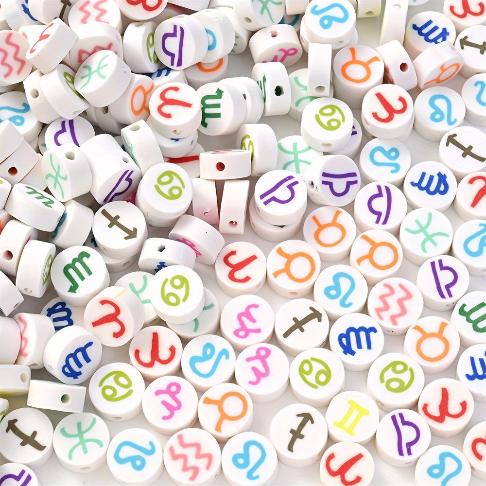 50pcs Constellation Polymer Clay Beads