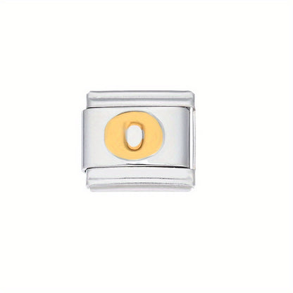 1pc 9x10mm Golden Stainless Steel Number Bead