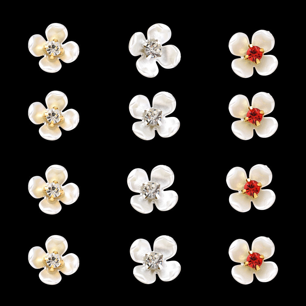 30pcs Flatback Petal Rhinestone Flower Beads