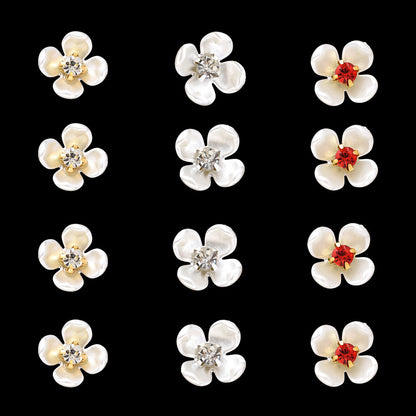 30pcs Flatback Petal Rhinestone Flower Beads