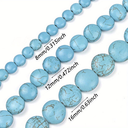 Blue Stone Flat Round Beads