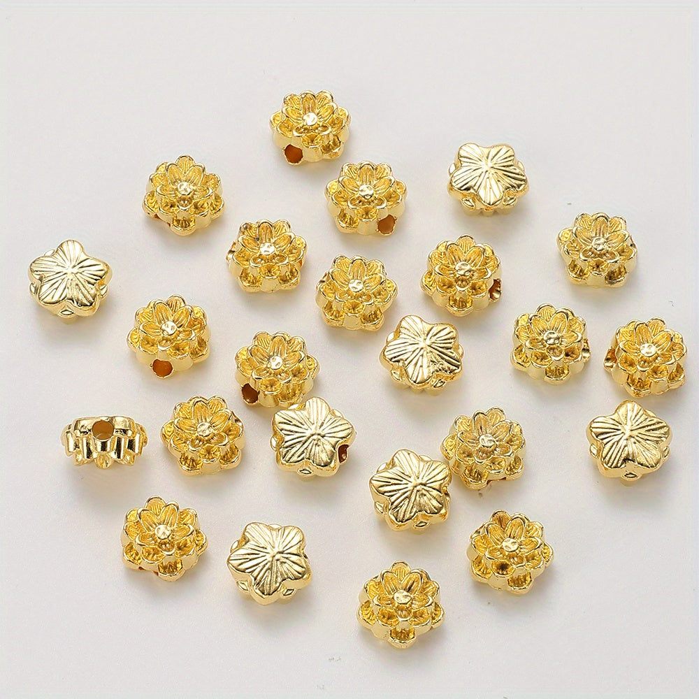 Golden Apple Shape CCB Metal Charm Beads