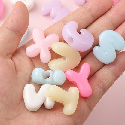 Cream Macaron Acrylic Letter Beads