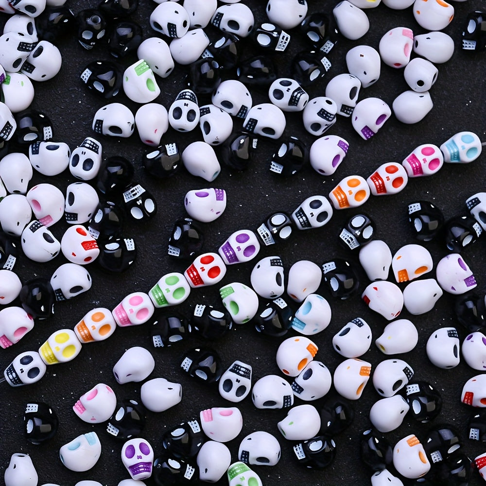 Colorful Acrylic Skull Beads