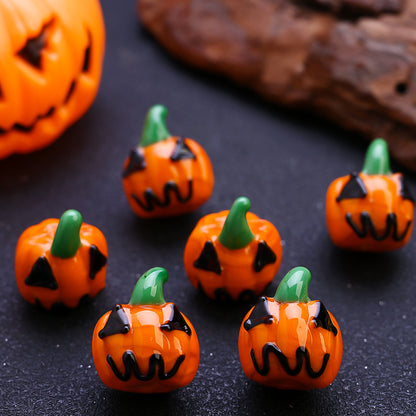 Halloween Glazed Pumpkin Beads