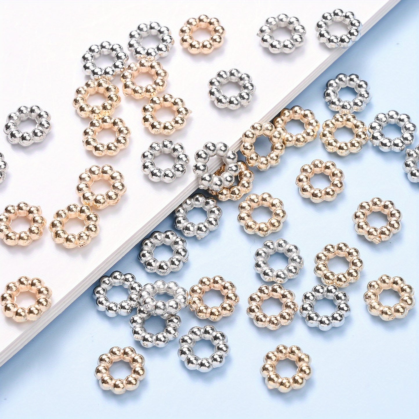 100pcs 8mm CCB Snowflake Spacer Beads