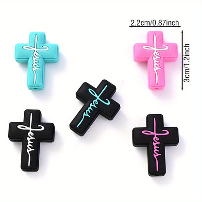 Cross Silicone Focal Beads
