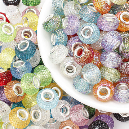 9x14mm Resin Rhinestone Inlaid Beads