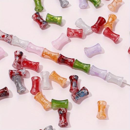 100pcs 6x14mm Acrylic Bamboo Shape Beads
