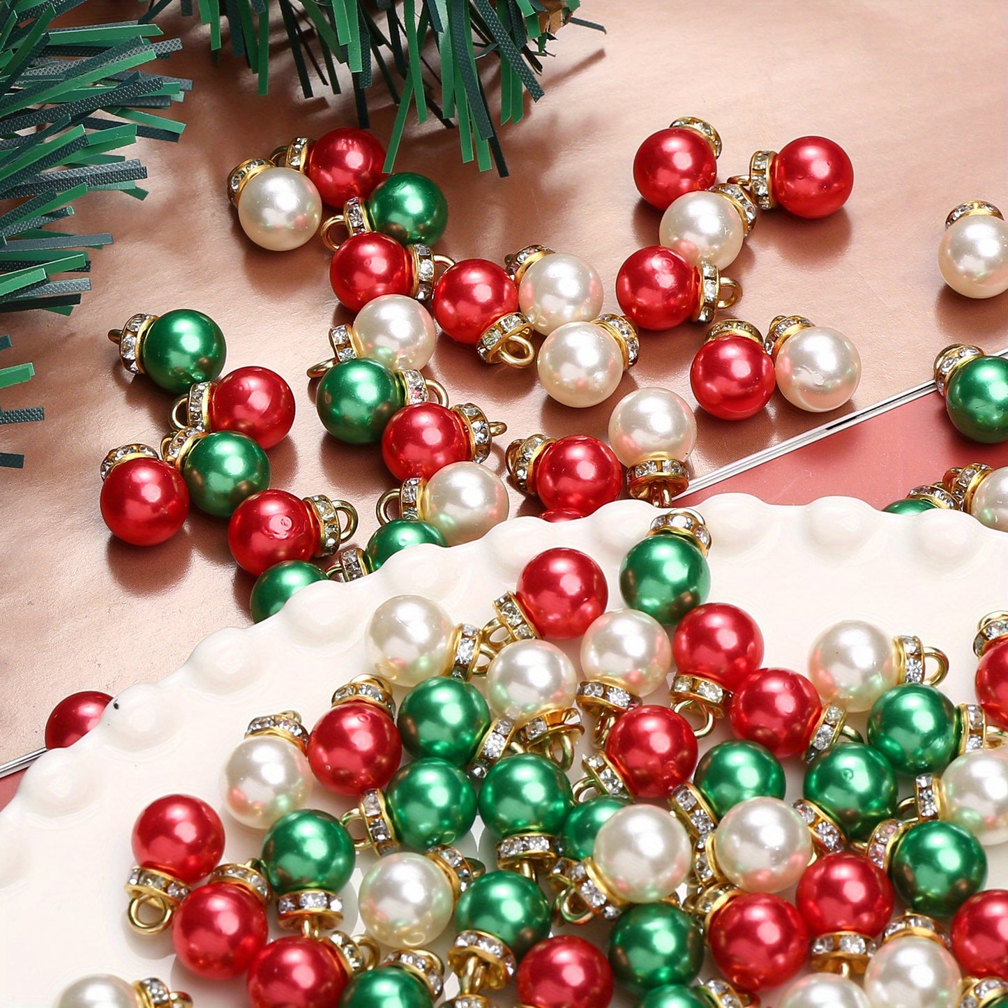 Christmas Imitation Pearl Pendant Beads