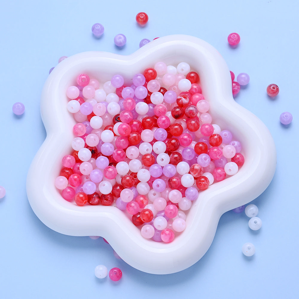 Pink Gradient Acrylic Spacer Beads