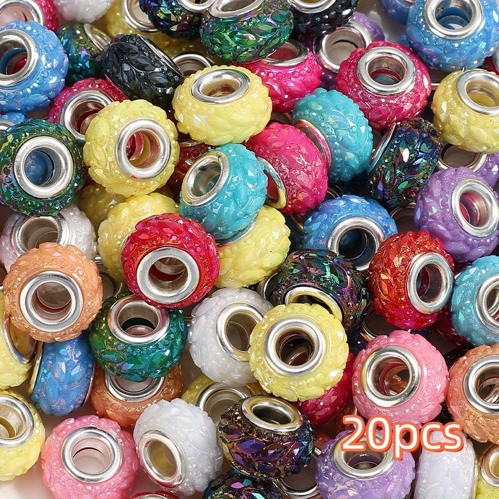 Mixed Color Resin Flat Round Beads