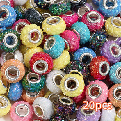 Mixed Color Resin Flat Round Beads