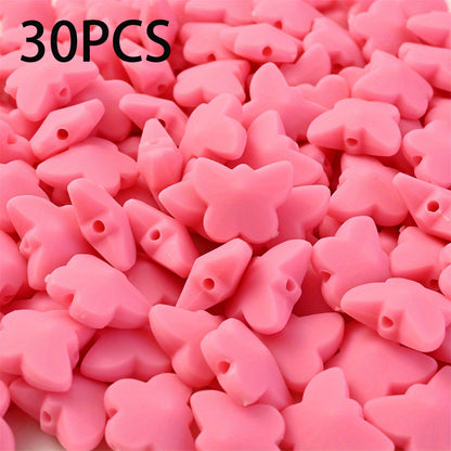 30pcs Colorful Acrylic Butterfly Beads