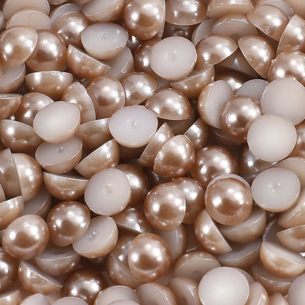 1000pcs Semi Circular Resin Pearl Beads