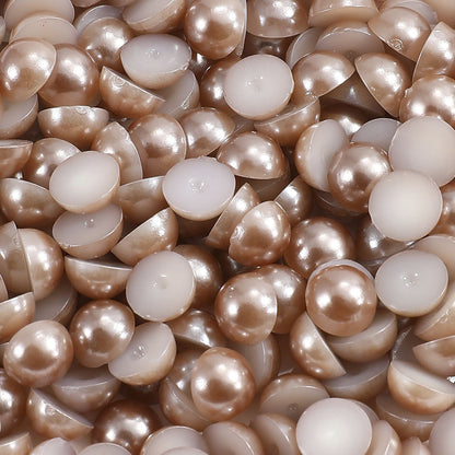 1000pcs Semi Circular Resin Pearl Beads