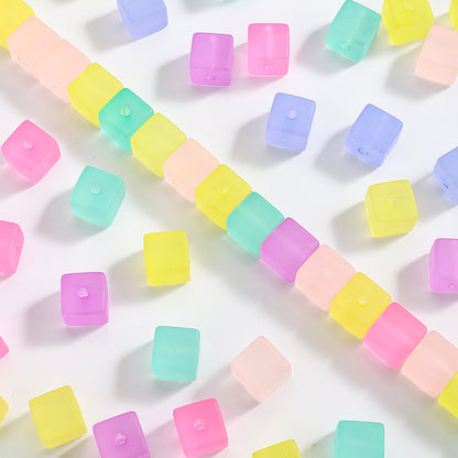 Candy Color Frosted Square Acrylic Beads