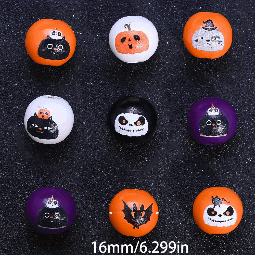 16mm Halloween Wooden Beads