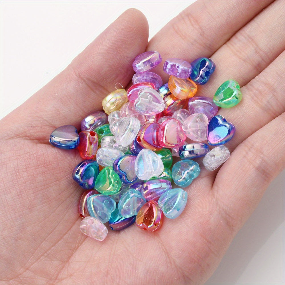 AB Color Acrylic Heart and Star Spacer Beads