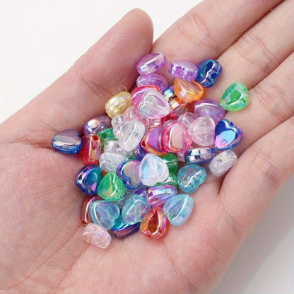 AB Color Acrylic Heart and Star Spacer Beads