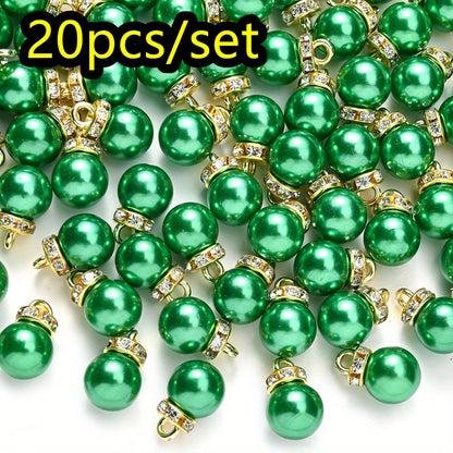 20pcs/set Shiny CCB Christmas Imitation Pearl Pendant Beads