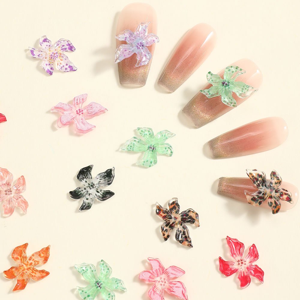 30pcs/set Ice Lily Flower Beads