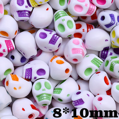 Colorful Acrylic Skull Beads